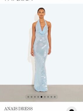 Rat & Boa | Dresses | Rat Boa Nwot Marisol Blue Floral Printed Sequin  Shimmer Maxi Dress Sz L | Poshmark